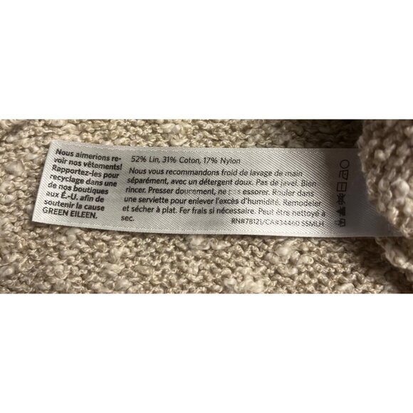 Eileen Fisher Button Front V-Neck Cardigan Sweater Womens XS Linen Blend Knit - Picture 4 of 10